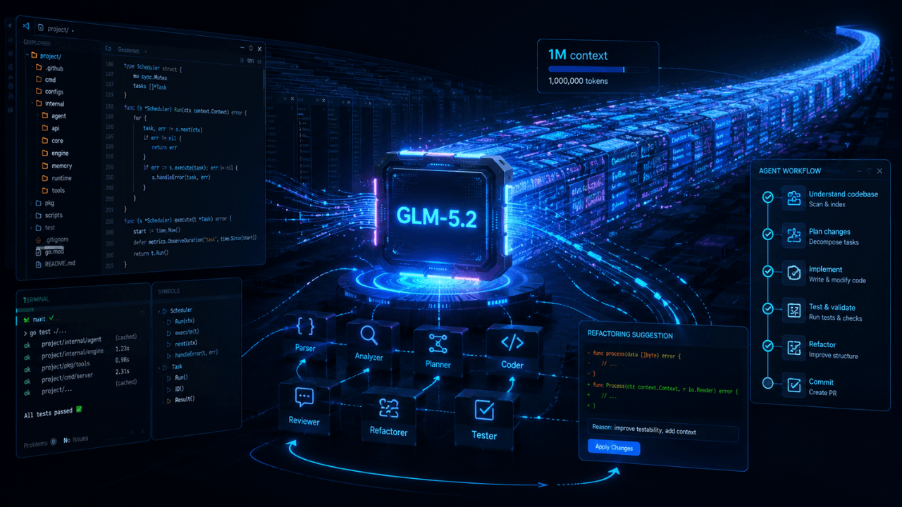Z.ai-dan 1 milyon token bağlam pencerəsinə sahib açıq ağırlıqlı kodlama modeli: GLM-5.2